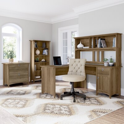 Bush Furniture Salinas 60"W Desktop Hutch, Reclaimed Pine (SAH160RCP-03)