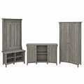 Bush Furniture Salinas 68.11 Storage Set with Hall Tree, Shoe Bench and Cabinets with 10 Shelves, Driftwood Gray (SAL016DG)