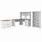 Bush Furniture Salinas 60 L-Shaped Desk with Hutch, File Cabinet and 5-Shelf Bookcase, Shiplap Gray