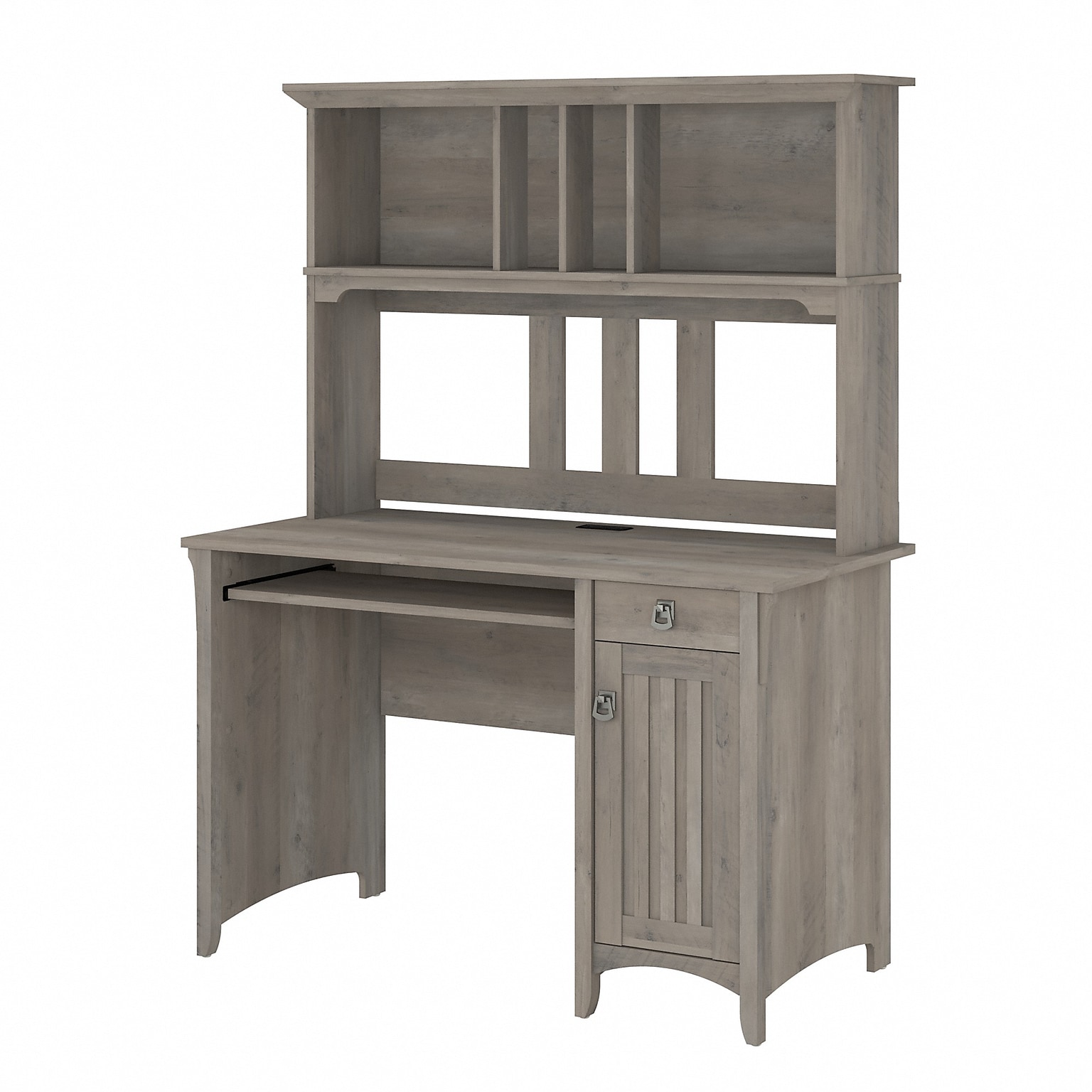 Bush Furniture Salinas 48W Small Computer Desk with Hutch, Driftwood Gray (MY72508-03)