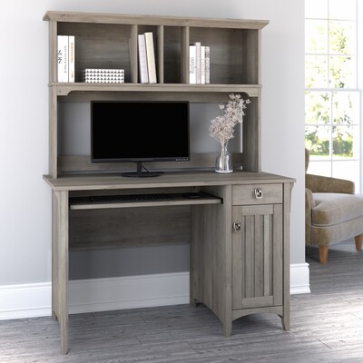 Bush Furniture Salinas 48W Small Computer Desk with Hutch, Driftwood Gray (MY72508-03)