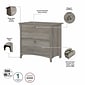 Bush Furniture Salinas 47" Computer Desk with Hutch, Lateral File Cabinet and 5-Shelf Bookcase, Driftwood Gray (SAL002DG)