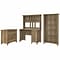 Bush Furniture Salinas 48W Mission Desk with Hutch, Lateral File Cabinet and 5 Shelf Bookcase, Recl