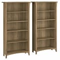 Bush Furniture Salinas 5-Shelf 63H Tall Bookcase, Reclaimed Pine, 2/Set (SAL036RCP)