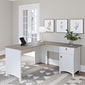 Bush Furniture Salinas 60" L-Shaped Desk, Shiplap Gray/Pure White (SAD160G2W-03)