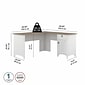 Bush Furniture Salinas 60" L-Shaped Desk, Shiplap Gray/Pure White (SAD160G2W-03)