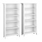 Bush Furniture Salinas 5-Shelf 63"H Tall Bookcase, Shiplap Gray/Pure White, 2/Set (SAL036G2W)