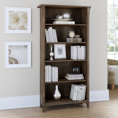 Bush Furniture Salinas 5-Shelf 63H Bookcase, Ash Brown (SAB132ABR-03)