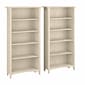 Bush Furniture Salinas 63"H 5-Shelf Tall Bookcase, Antique White, 2/Set (SAL036AW)