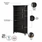 Bush Furniture Salinas 63"H 5-Shelf Tall Bookcase, Vintage Black, 2/Set (SAL036VB)