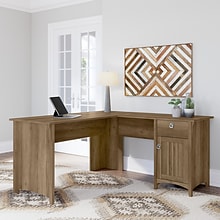 Bush Furniture Salinas 60W L Shaped Desk with Storage, Reclaimed Pine (SAD160RCP-03)