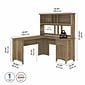 Bush Furniture Salinas 60"W L Shaped Desk with Hutch, Reclaimed Pine (SAL004RCP)