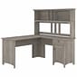 Bush Furniture Salinas 60"W L Shaped Desk with Hutch, Driftwood Gray (SAL004DG)