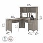 Bush Furniture Salinas 60"W L Shaped Desk with Hutch, Driftwood Gray (SAL004DG)