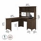 Bush Furniture Salinas 60"W L Shaped Desk with Hutch, Ash Brown (SAL004ABR)