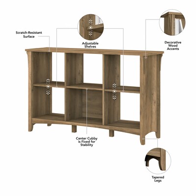 Bush Furniture Salinas 29.96" 6-Shelf Cube Organizer with Adjustable Shelves, Reclaimed Pine Laminate (SAB148RCP-03)