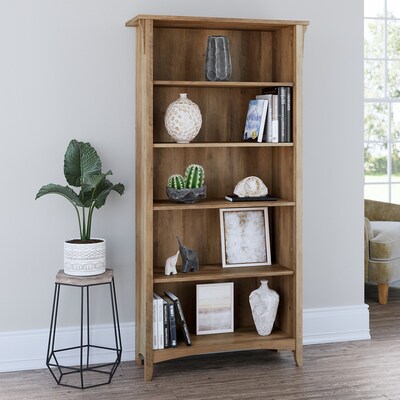 Bush Furniture Salinas 63"H 5-Shelf Bookcase, Reclaimed Pine (SAB132RCP-03)