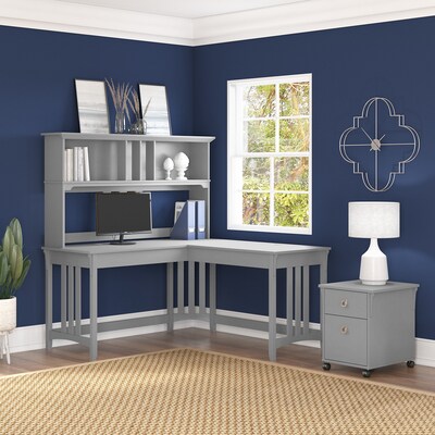 Bush Furniture Salinas 60" L-Shaped Writing Desk, Cape Cod Gray (SAD260CG-03)