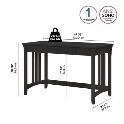 Bush Furniture Salinas 48" Writing Desk, Vintage Black (SAD148VB-03)