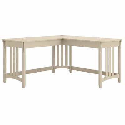 Bush Furniture Salinas 60" L-Shaped Writing Desk, Antique White (SAD260AW-03)