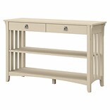Bush Furniture Salinas 48 x 16 Console Table with Drawers and Shelves, Antique White (SAT148AW-03)