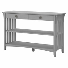 Bush Furniture Salinas 48 x 16 Console Table with Drawers and Shelves, Cape Cod Gray (SAT148CG-03)