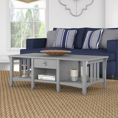 Bush Furniture Salinas 48" x 16" Coffee Table with Storage, Cape Cod Gray (SAT248CG-03)