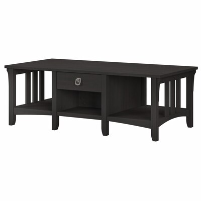 Bush Furniture Salinas 48" x 16" Coffee Table with Storage, Vintage Black (SAT248VB-03)