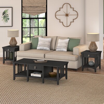 Bush Furniture Salinas 48" x 16" Coffee Table with Storage, Vintage Black (SAT248VB-03)