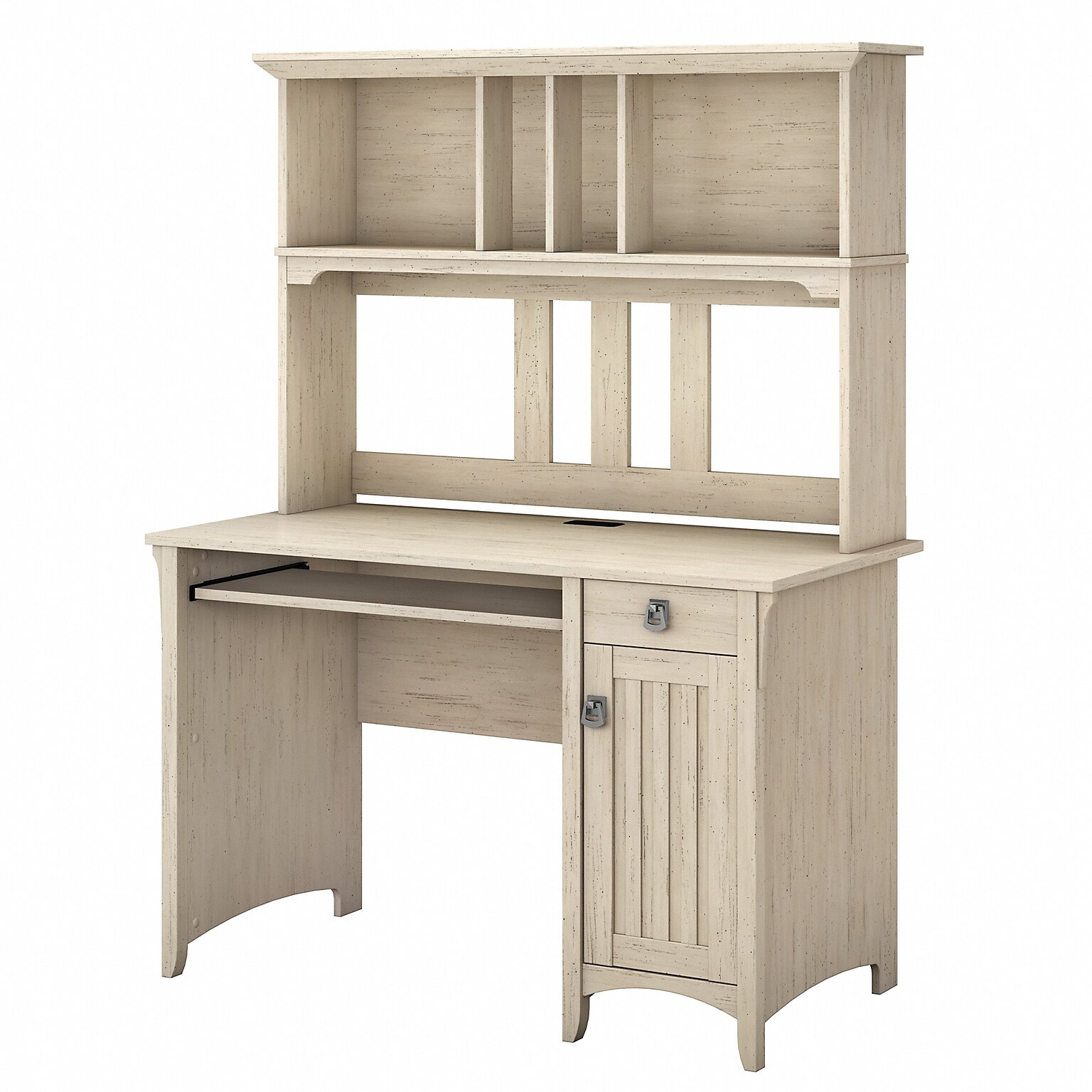 Bush Furniture Salinas 48W Small Computer Desk with Hutch, Antique White (MY72208-03)