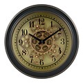 La Crosse Clock 13 Inch Round Bronze Metal Analog Clock with Working Gears (BBB85289)