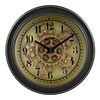 La Crosse Clock 13 Inch Round Bronze Metal Analog Clock with Working Gears (BBB85289)