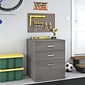 Bush Business Furniture Universal 34" Floor Storage Cabinet with Drawers, Platinum Gray (UNS328PG)