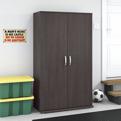 Bush Business Furniture Universal 62" Tall Storage Cabinet with Doors and 5 Shelves, Storm Gray (UNS136SGK)