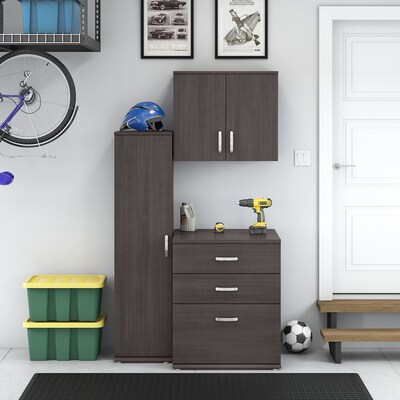 Bush Business Furniture Universal 62"W 3-Piece Modular Storage Set with 5 Shelves, Storm Gray (UNS005SG)