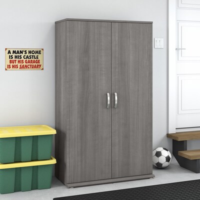 Bush Business Furniture Universal 62" Tall Storage Cabinet with Doors and 5 Shelves, Platinum Gray (UNS136PGK)