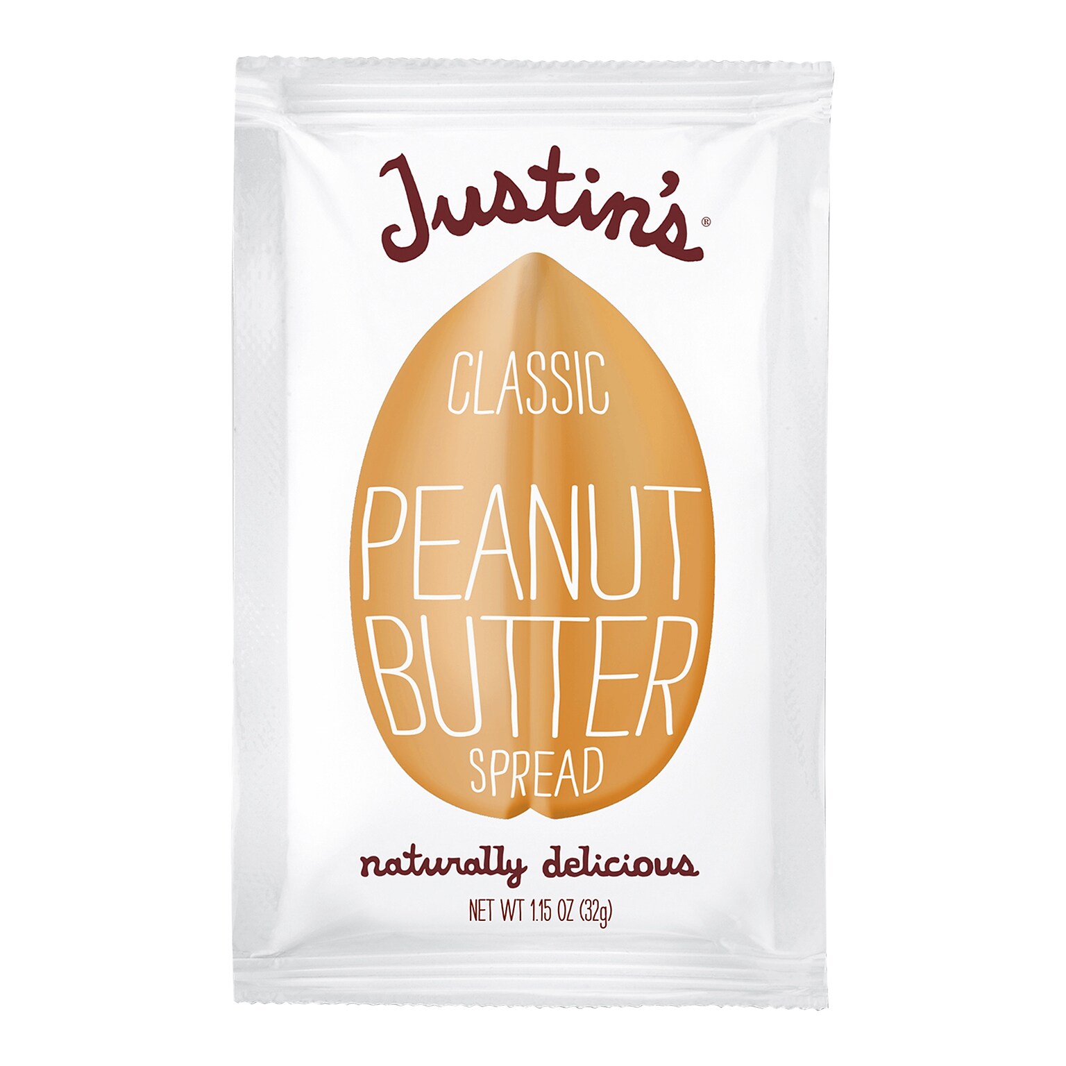 Justin Classic Squeeze Pack Peanut Butter, 1.15 oz., 60/Pack (307-00183)