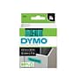DYMO D1 Standard 45019 Label Maker Tape, 1/2" x 23', Black on Green (45019)