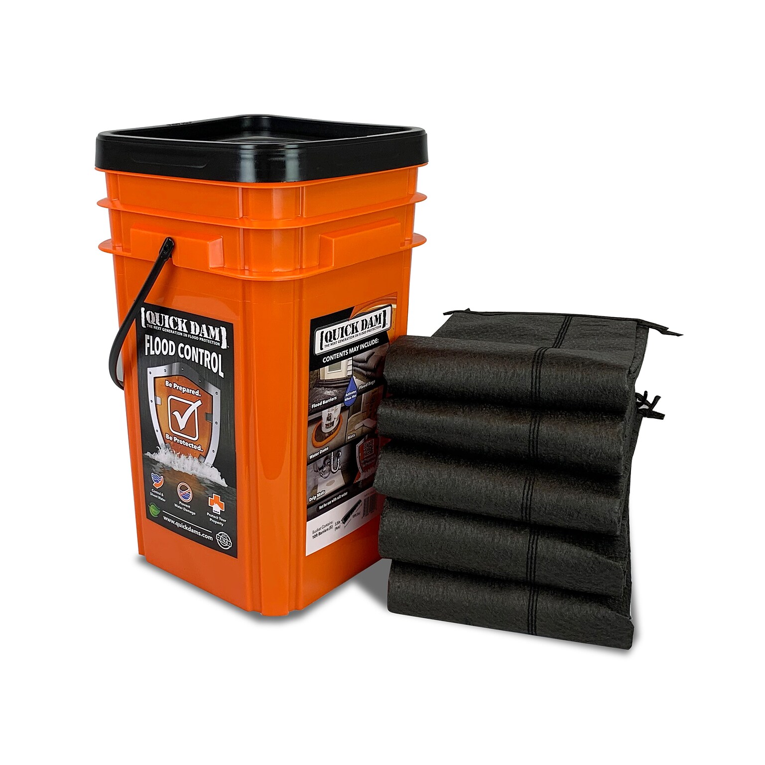 Quick Dam Grab & Go Flood Barrier, 120, Up to 8.5 Gal., 5/Box (QDGG10-5)