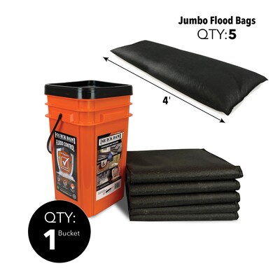 Quick Dam Grab & Go Jumbo Flood Bag, 48, Up to 8 Gal. 5/Box (QDGG1248-5)