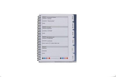 RE-FOCUS THE CREATIVE OFFICE 5.5" x 7" Small Password Keeper Book, White/Purple (11002)