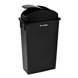 Alpine Industries Trash Can with Swing Lid Combo, 23 Gallon, Black, Slim Commercial