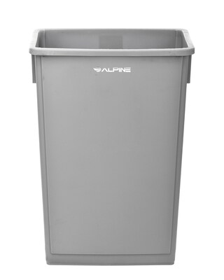 Alpine Industries Plastic Trash Can, 23 Gallon, Gray, 3/Pack (ALP477-GRY-3PK)
