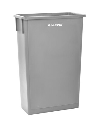 Alpine Industries Plastic Trash Can, 23 Gallon, Gray, 3/Pack (ALP477-GRY-3PK)