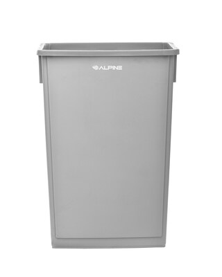 Alpine Industries Plastic Trash Can, 23 Gallon, Gray, 3/Pack (ALP477-GRY-3PK)