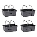 Alpine Industries Gray 4-Compartment Durable Plastic Organizer Cleaning Carry Caddy 4/Pack