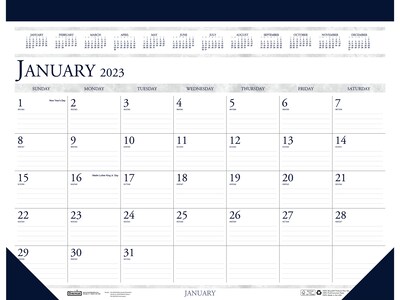 2023 House of Doolittle 18.5 x 13 Monthly Desk Pad Calendar, Deep Blue/Gray (1506-23)
