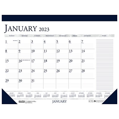 2023 House of Doolittle 22 x 17 Monthly Desk Pad Calendar, Deep Blue/Gray (164-23)
