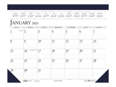 2023 House of Doolittle 22 x 17 Monthly Desk Pad Calendar, White/Gray/Blue (150-23)