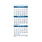2023 House of Doolittle 8" x 17" Three-Month Wall Calendar, White/Blue (3646-23)